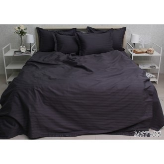 Постельное бельё PrimaTeks (Украина) сатин-страйп MST-05 Dark gray