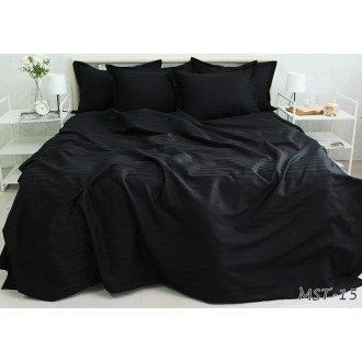Чорна постільна білизна PrimaTeks (Україна) сатин-страйп MST-15 Чорна постільна білизна PrimaTeks (Україна) сатин-страйп MST-15