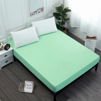 Простынь на резинке ST-1003 сатин TAG 180x200+20 зеленая Простынь на резинке ST-1003 сатин TAG 180x200+20 зеленая