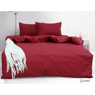 Постельное белье однотонное TAG (Украина) ранфорс Garnet бордовое