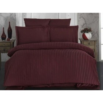 Постельное бельё сатин-страйп TAG ST-1014 вишнёвое