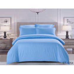 Постельное бельё TAG сатин-страйп Luxury ST-1054 голубое