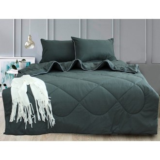 Набор постельного белья с летним одеялом TAG Elegant Dark grey
