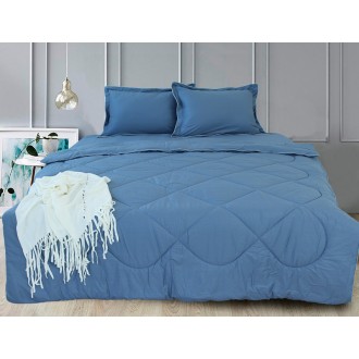 Набор постельного белья с летним одеялом TAG Blue Grey