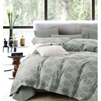 Постельное белье Viluta (Украина) Satin Wash вареный хлопок Jacquard Tiare 16 серое