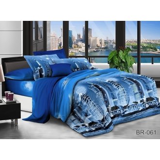 3D постельное бельё TAG поликоттон BR061 синее 3D постельное бельё TAG поликоттон BR061 синее