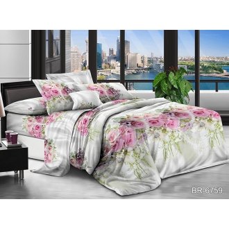 Комплект постельного белья TAG поликоттон BR-6759 Розы 3D