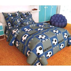 Детское постельное белье Tirotex Футбольный мяч синий - бязь