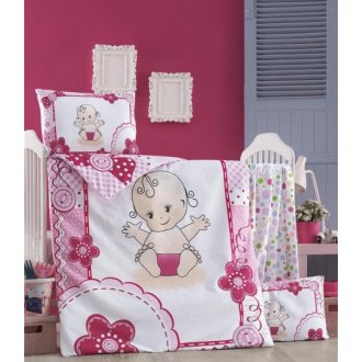 Детское постельное бельё в кроватку для новорожденных Victoria Baby ранфорс