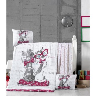 Детское постельное бельё в кроватку для новорожденных Victoria Kittens ранфорс