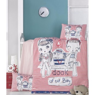 Детское постельное бельё в кроватку для новорожденных Victoria Two girls ранфорс