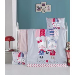 Детское постельное бельё в кроватку для новорожденных Victoria Love Rain ранфорс
