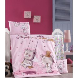 Детское постельное бельё в кроватку для новорожденных Victoria Pink dream ранфорс