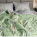 3D постельное белье евро Viluta (Украина) Satin Luxe 116 Камыш на зелёном