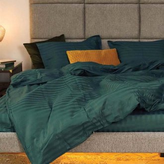 Постельное белье Viluta Satin Stripe 85 (Украина) тёмно-зелёное
