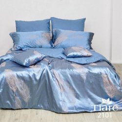 Постельное белье Viluta (Украина) Satin Tiare Jacquard 2101 голубое