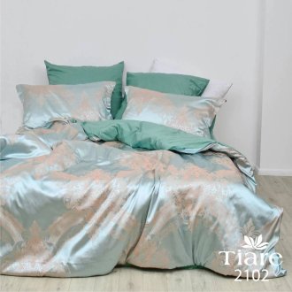Постельное белье Viluta (Украина) Satin Tiare Jacquard 2102 Бирюзовое
