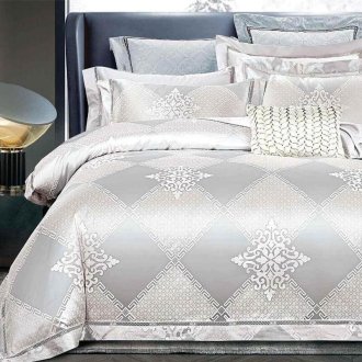Постельное белье Viluta (Украина) Satin Tiare Jacquard 2104 Серое