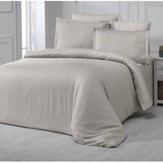 Постельное бельё Zeron сатин страйп Platin Gri