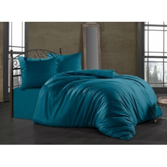 Постельное бельё Zugo Home сатин однотонный Petrol евро лазурный Постельное бельё Zugo Home сатин однотонный Petrol евро лазурный